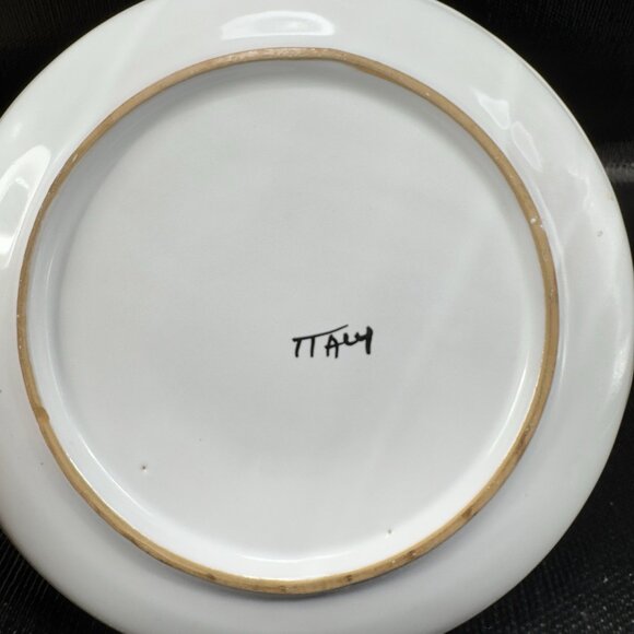 Italian Pottery Oversized Teacup And Saucer Set Hand Painted Yellow Flowers VTG - Picture 5 of 15